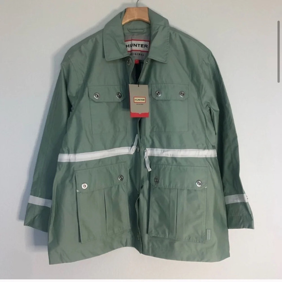 HUNTER Boots Green Rain Utility Jacket Size Small - Picture 2 of 9